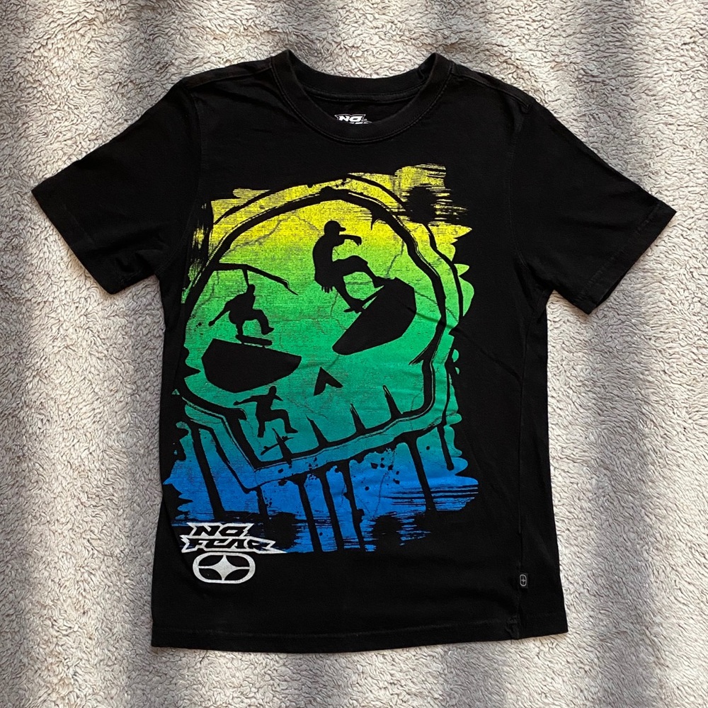 🛹 No Fear Skatboarding Tee Boys Large Black